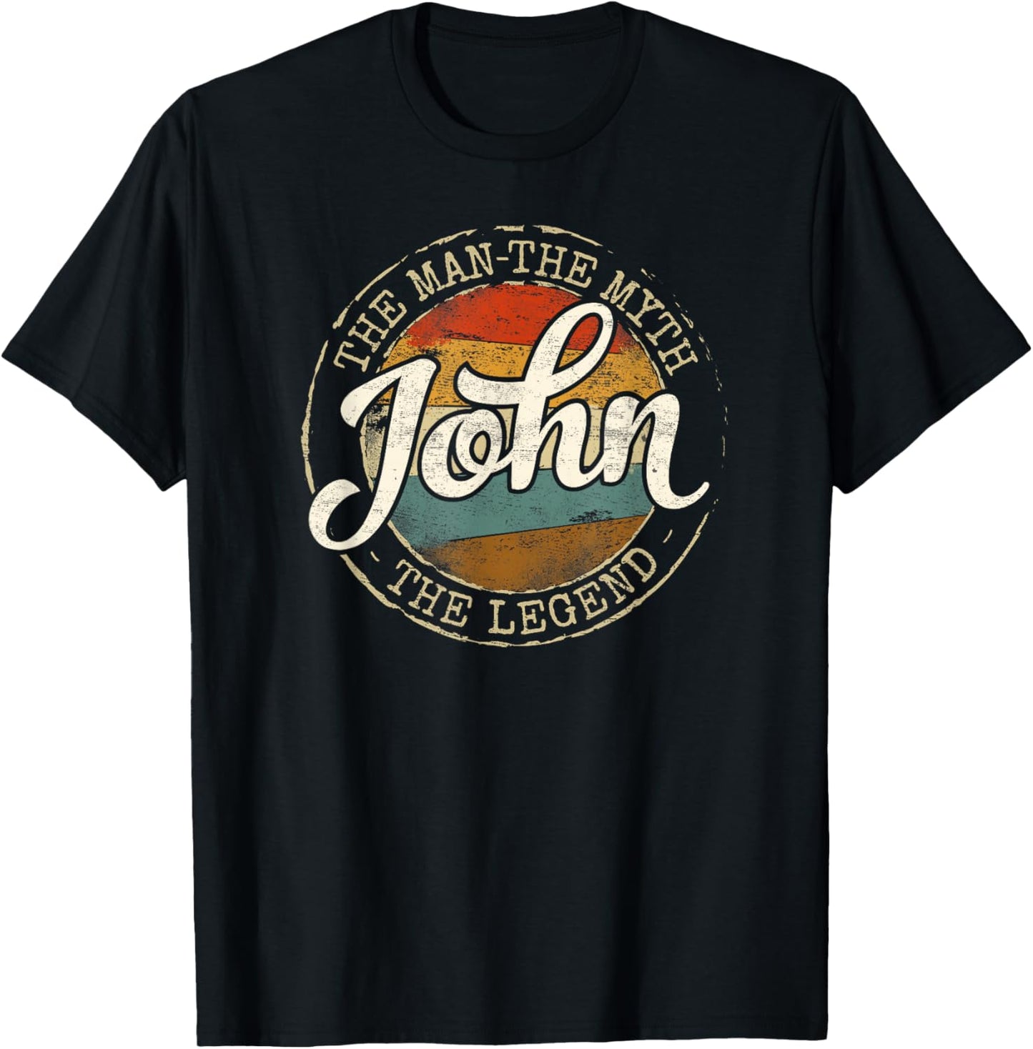 John The Man The Myth The Legend Vintage Personalized Name T-Shirt - T-Shirt | Black