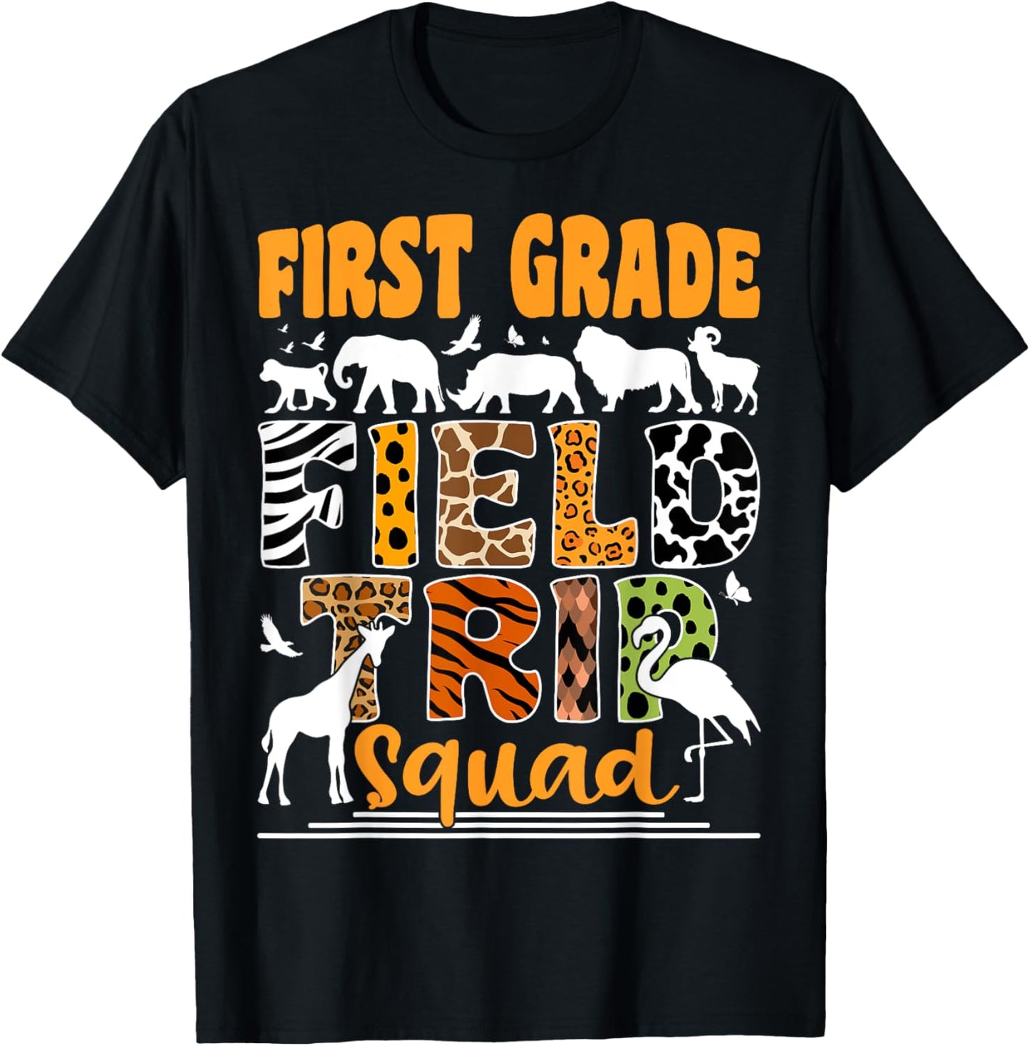 First Grade Field Trip Squad Safari 1st Grade Field Trip Zoo T-Shirt - T-Shirt | Black