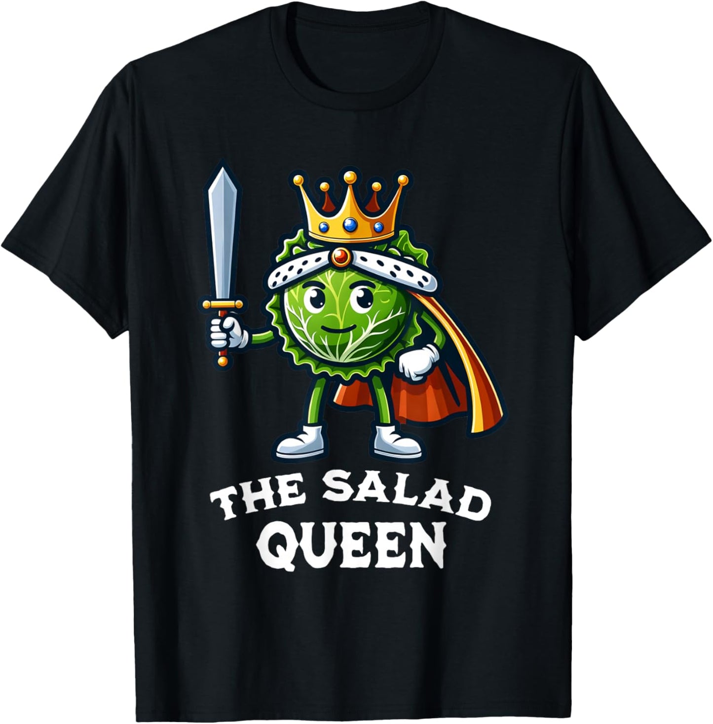 The Salad Queen Funny Salad Lover Lettuce Healthy Eating T-Shirt - T-Shirt | Black