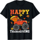Kids Monster Truck Turkey Happy Thanksgiving Kids Toddler Boys T-Shirt - T-Shirt | Black