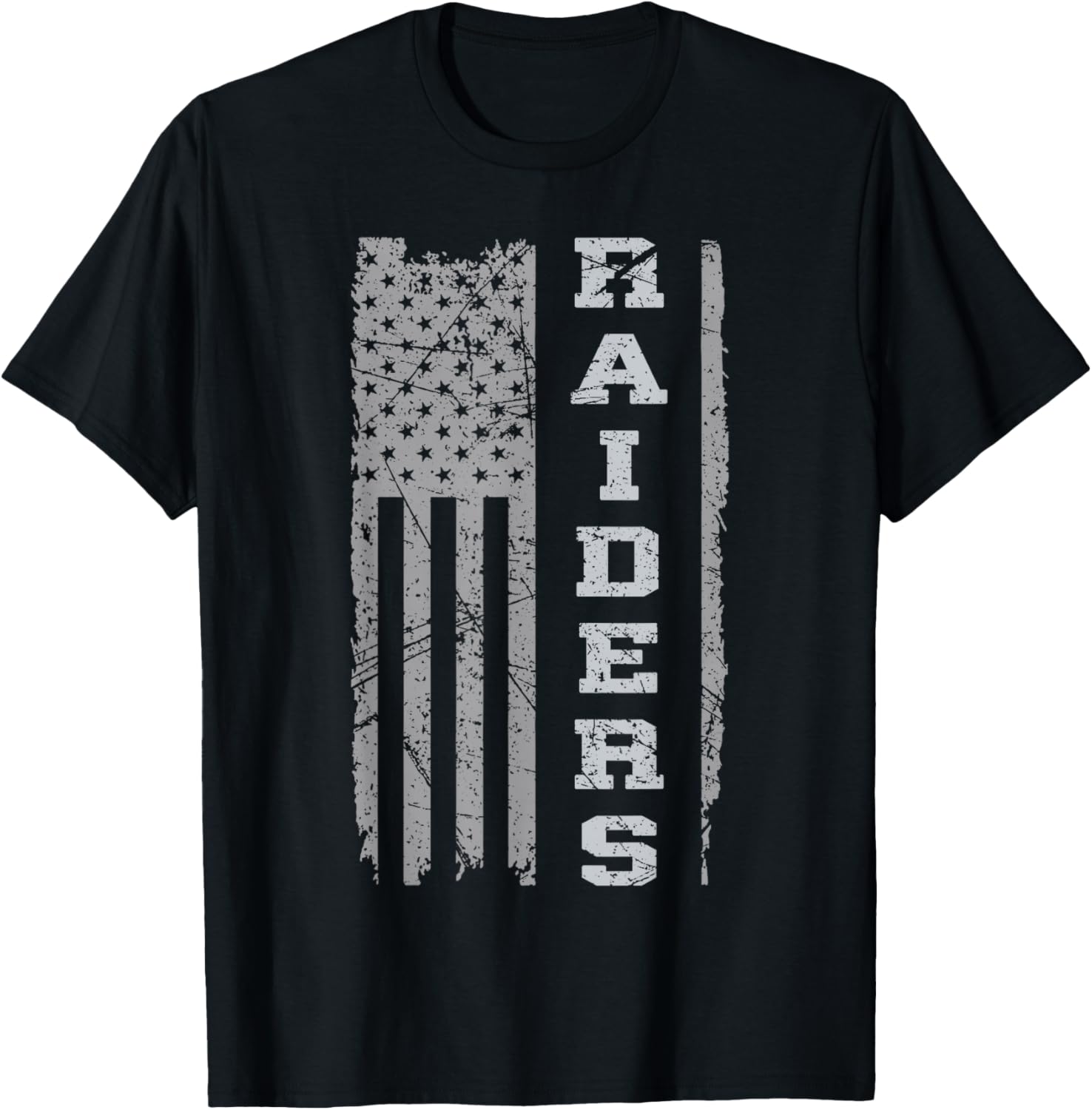 Raiders Name USA Flag Gift Men Women Boy Girl T-Shirt - T-Shirt | Black