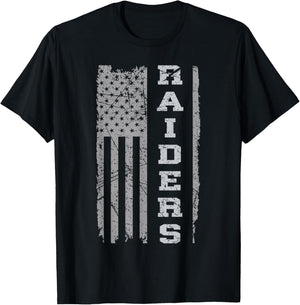 Raiders Name USA Flag Gift Men Women Boy Girl T-Shirt - T-Shirt | Black