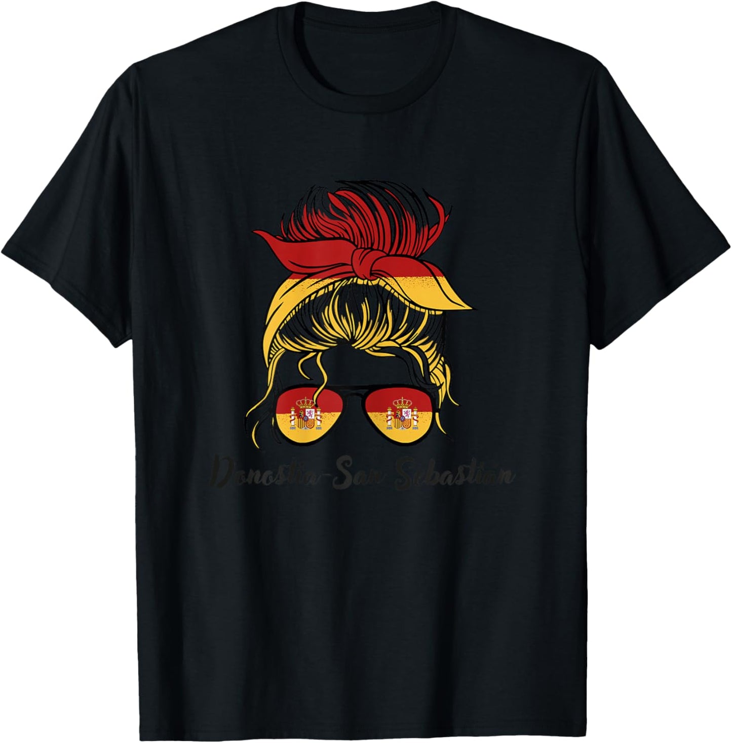 Donostia-San Sebastián Girl, Spanish Flag Spain T-Shirt - T-Shirt | Black