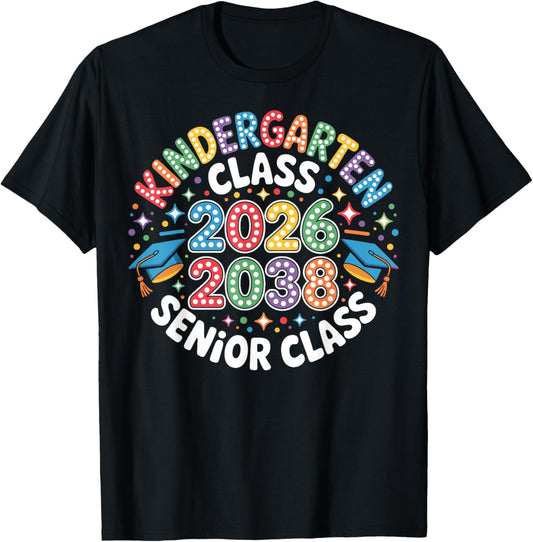 Kindergarten Graduation Class of 2026 Senior 2038 Class T-Shirt - T-Shirt | Black