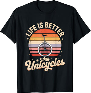 La Vie est Meilleure avec Le monocycle T-Shirt - T-Shirt | Black