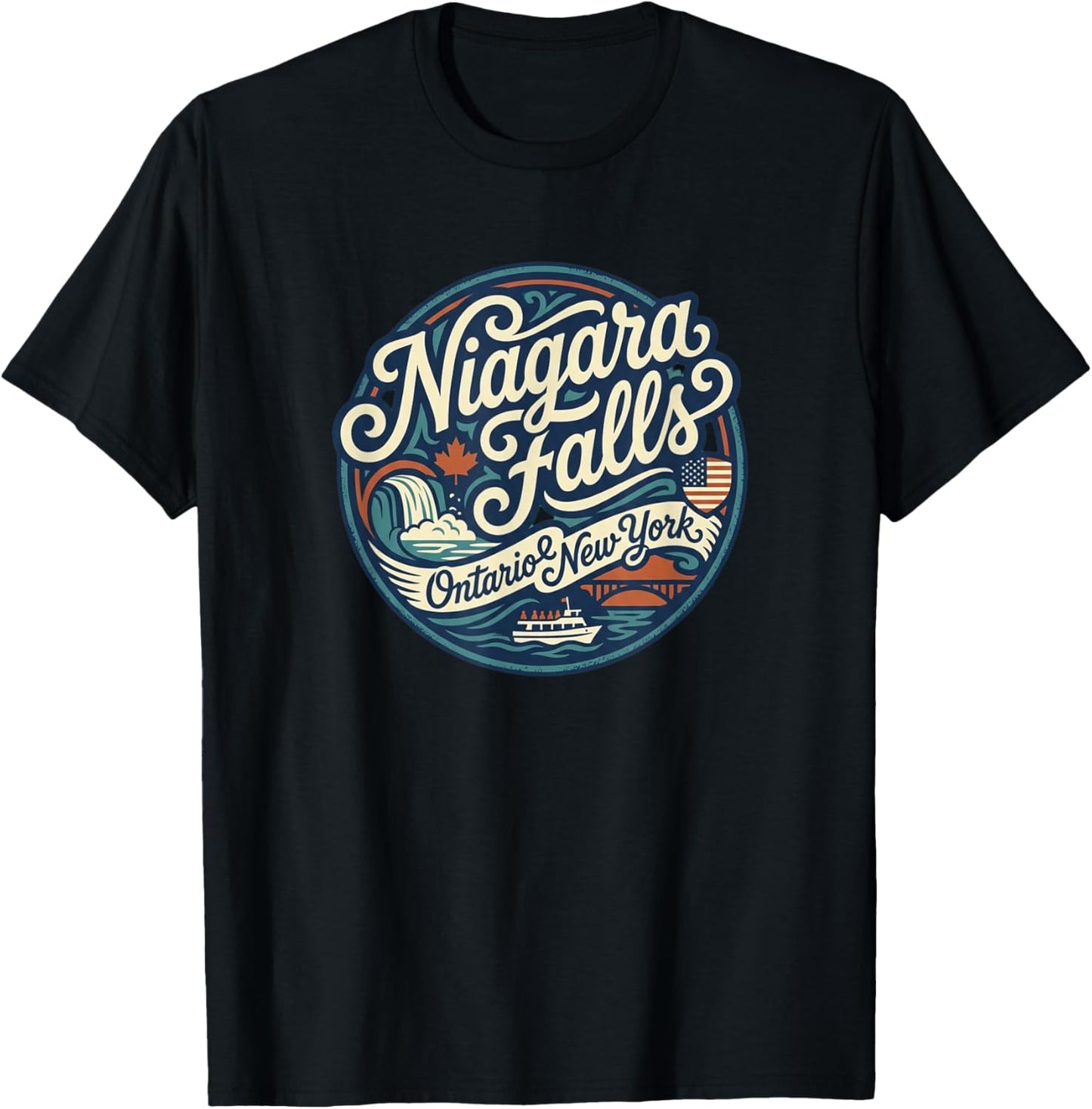 Niagara Falls Gifts Ontario Canada New York USA Men Women T-Shirt - T-Shirt | Black