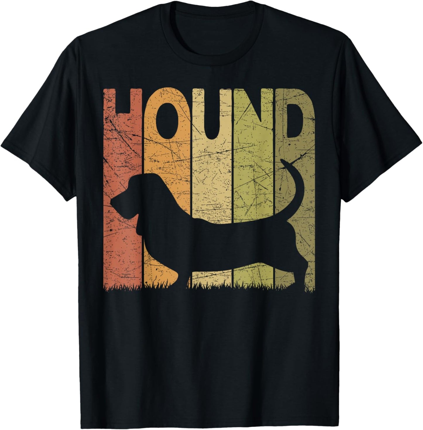 Basset Hound Vintage Basset Dog Retro Dog Lover T-Shirt - T-Shirt | Black