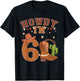 Howdy I'm 6 Year Old Birthday Rodeo Cowboy Western 6th T-Shirt - T-Shirt | Black