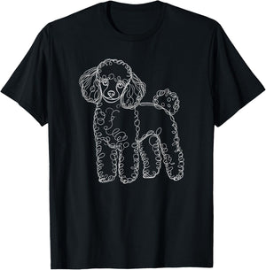Line Art Toy Poodle Dog Toy Poodles T-Shirt - T-Shirt | Black