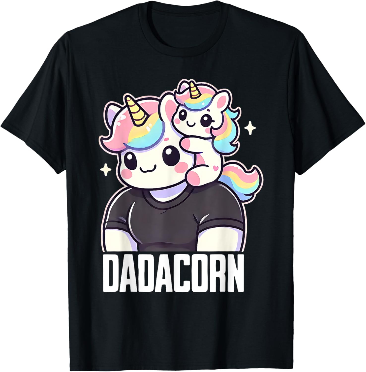 Dadacorn, Daddy Daughter Unicorn, Girldad T-Shirt - T-Shirt | Black