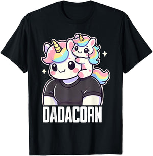 Dadacorn, Daddy Daughter Unicorn, Girldad T-Shirt - T-Shirt | Black