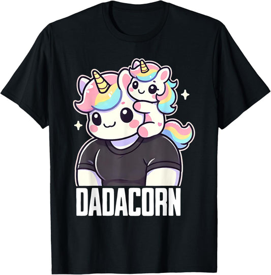 Dadacorn, Daddy Daughter Unicorn, Girldad T-Shirt - T-Shirt | Black