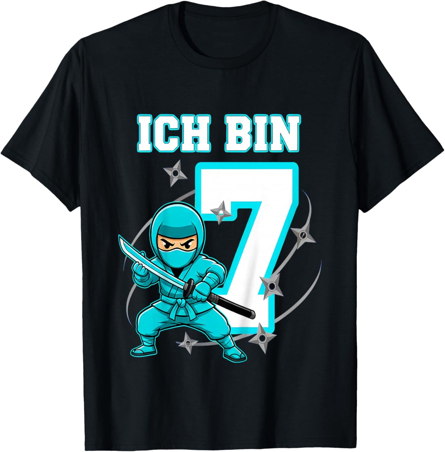 Ich Bin 7 Ninja Geburtstag 7 Jahre Junge Karate T-Shirt - T-Shirt | Black