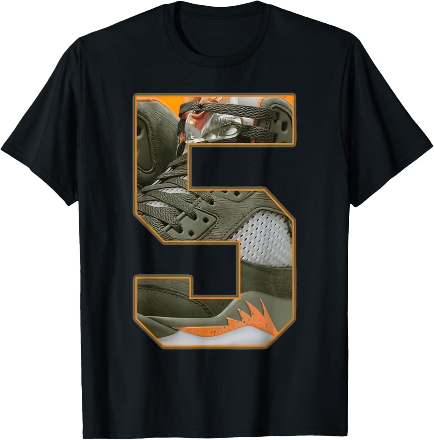 Number 5 Olive 5s Matching Loser Lover Matching T-Shirt - T-Shirt | Black
