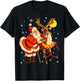 Santa Reindeer Retro 1950s Vintage Christmas Women Men Kids T-Shirt - T-Shirt | Black
