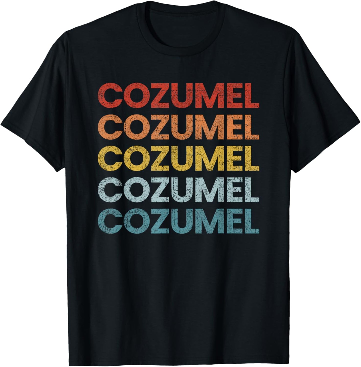 Vintage Cozumel Mexico Retro Throwback Souvenir T-Shirt - T-Shirt | Black