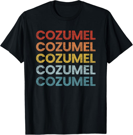 Vintage Cozumel Mexico Retro Throwback Souvenir T-Shirt - T-Shirt | Black