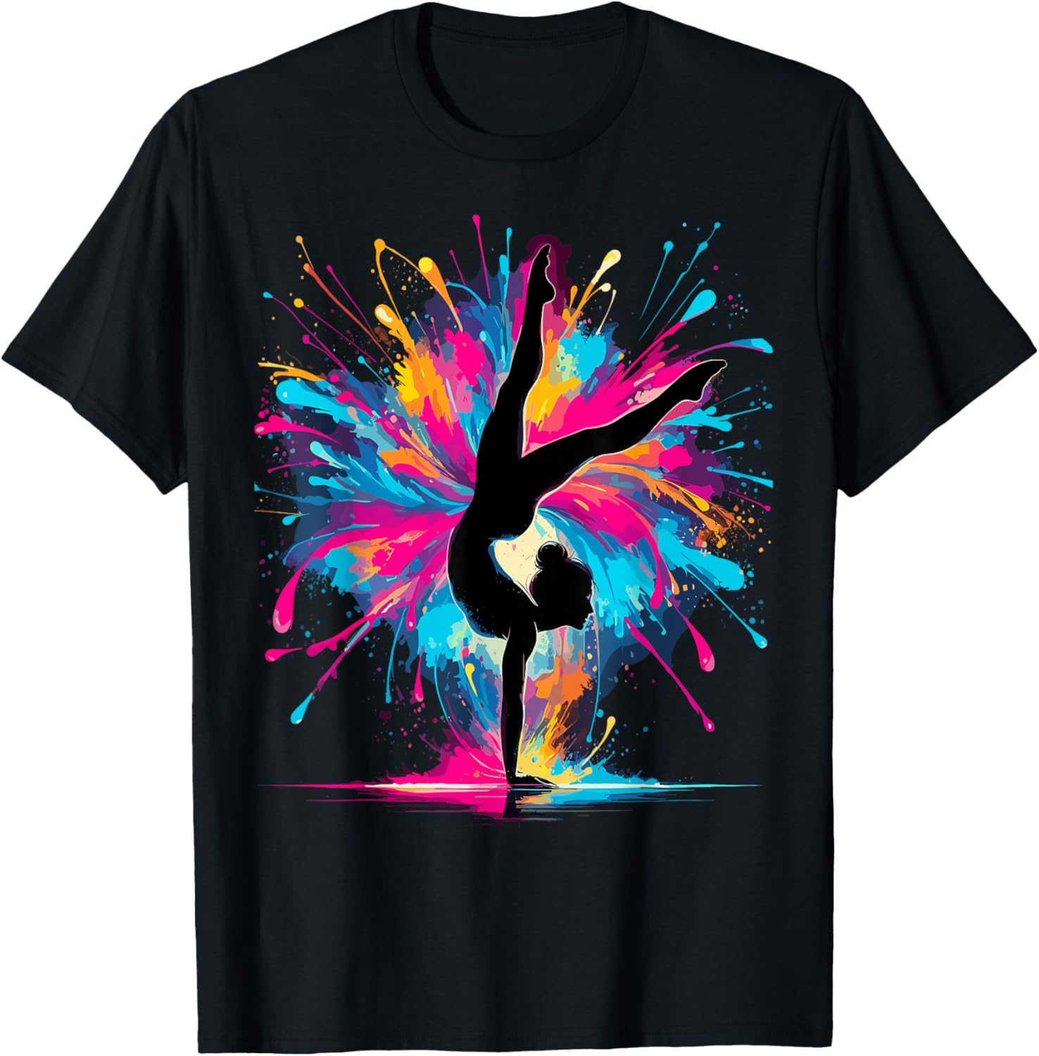 Gymnastics Funny Gymnast Silhouette T-Shirt - T-Shirt | Black