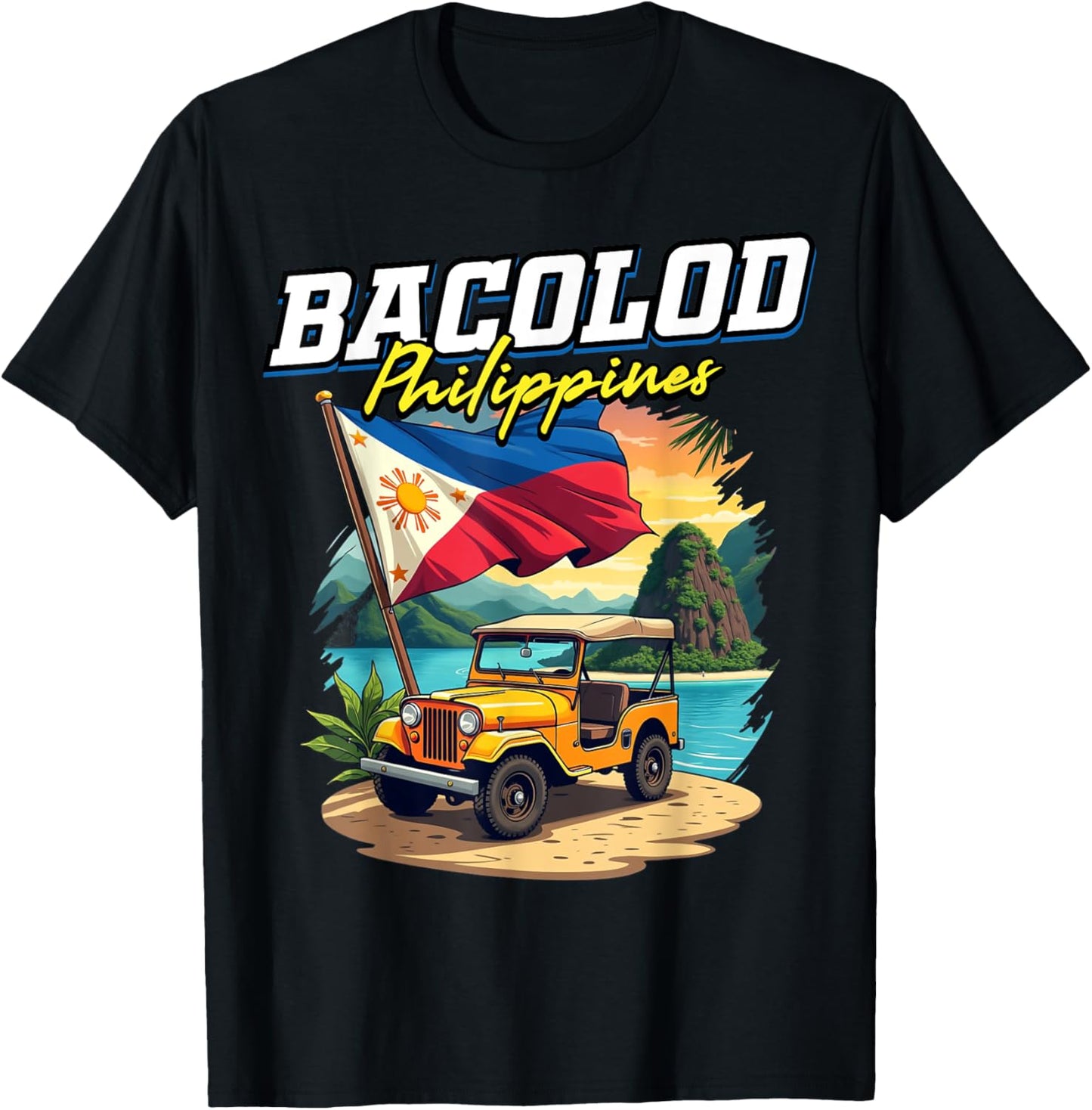 Bacolod Philippines Travel Vacation Filipino Souvenir T-Shirt - T-Shirt | Black