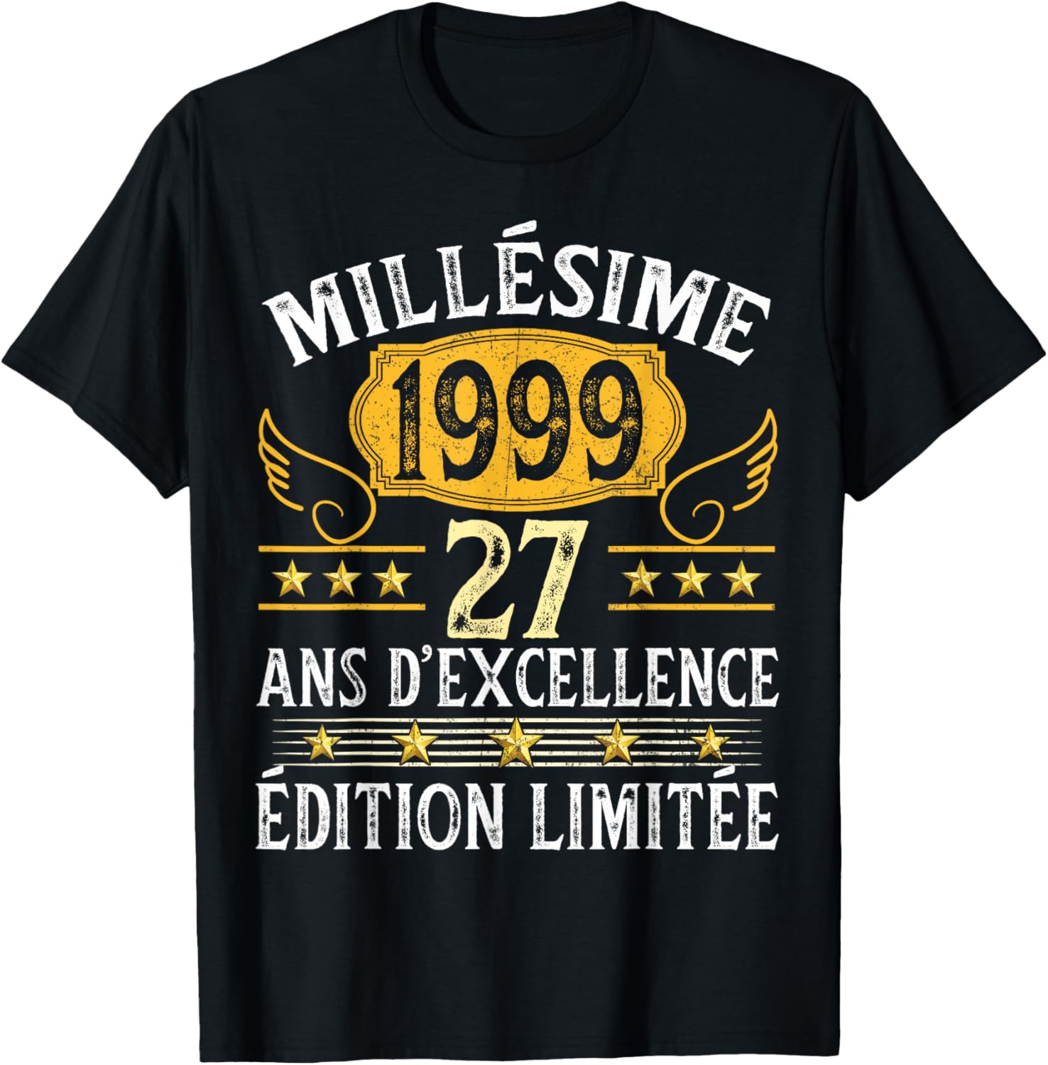 Vintage 1999 27 Years Birthday Man Woman Vintage 1999 T-Shirt - T-Shirt | Black