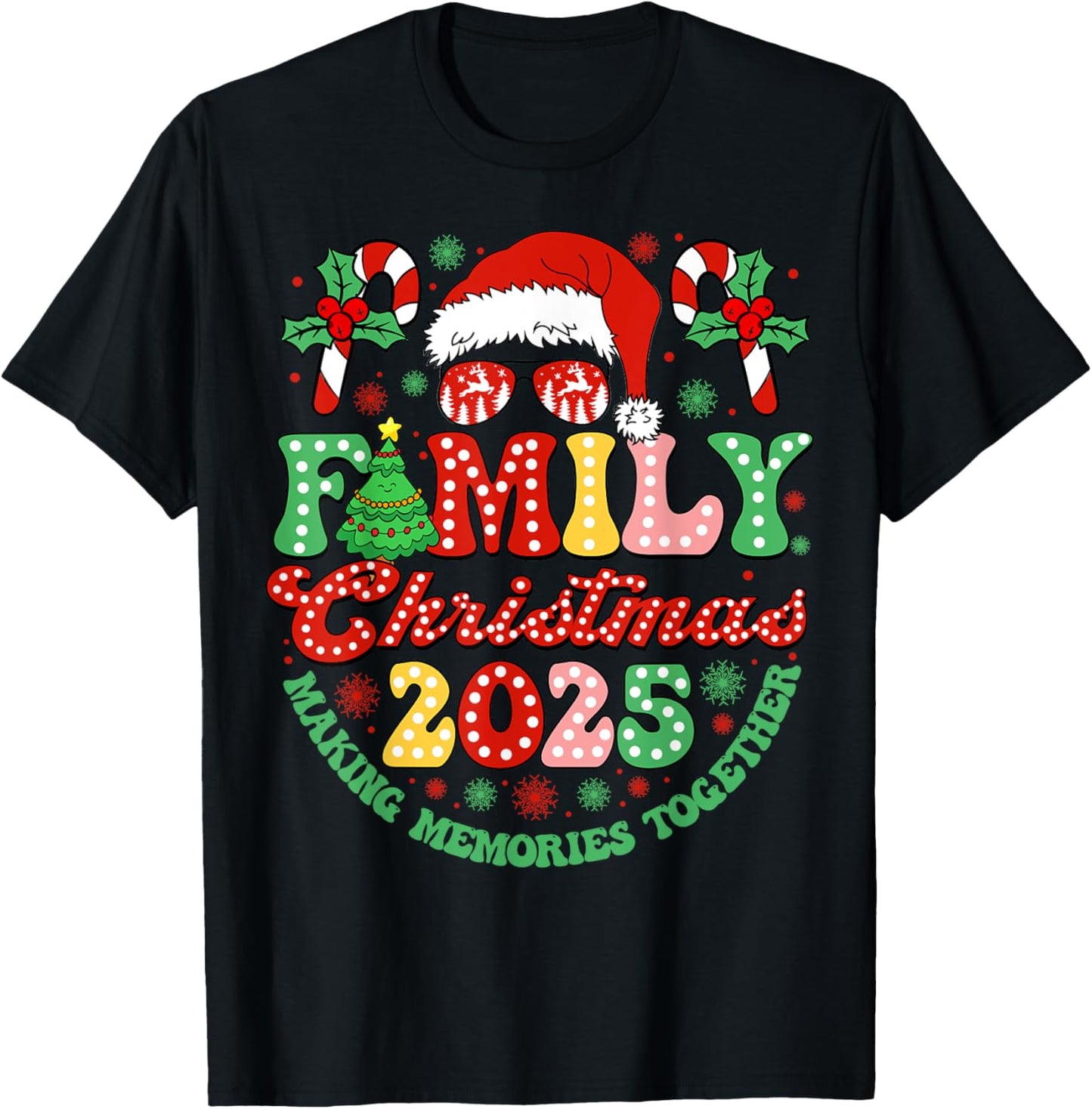 Family Christmas 2025 Christmas Squad Xmas Matching Pajamas T-Shirt - T-Shirt | Black