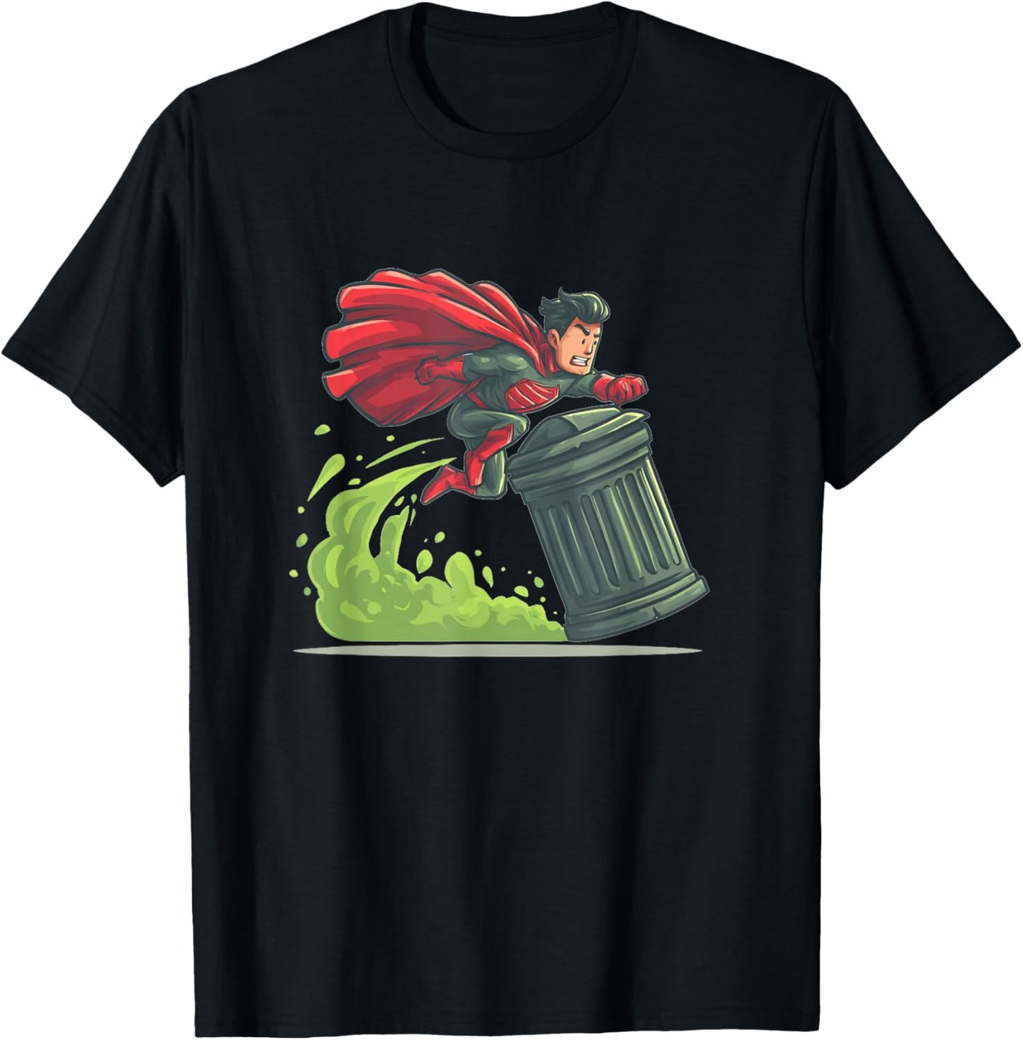 Flying Hero with Trash Can Costume for Take Out The Trash T-Shirt - T-Shirt | Black