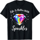 Diamond Painting Life is Better with Sparkles T-Shirt - T-Shirt | Black