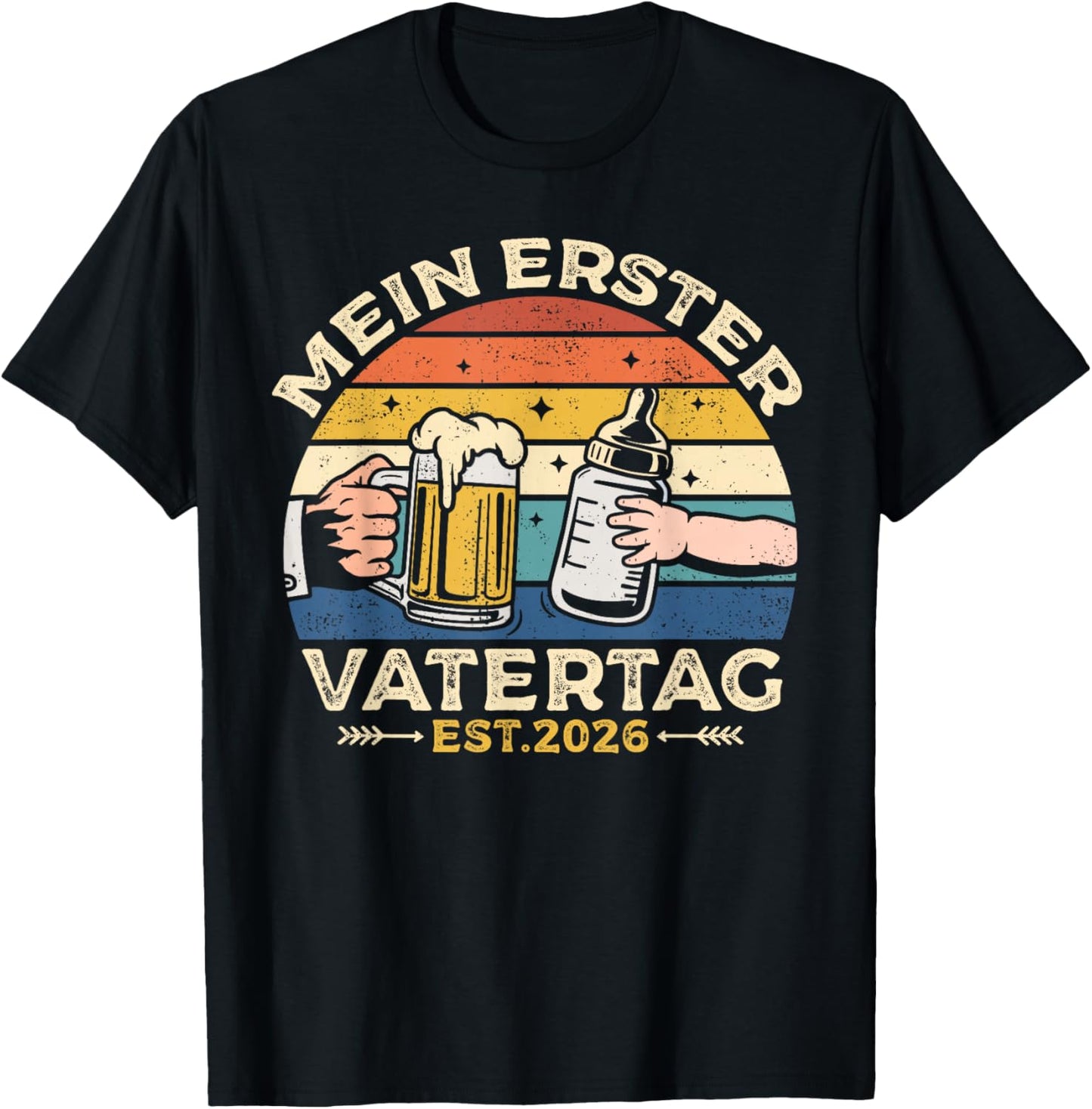 Mein Erster Vatertag Lustiges Vatertagsgeschenk Für Papa T-Shirt - T-Shirt | Black