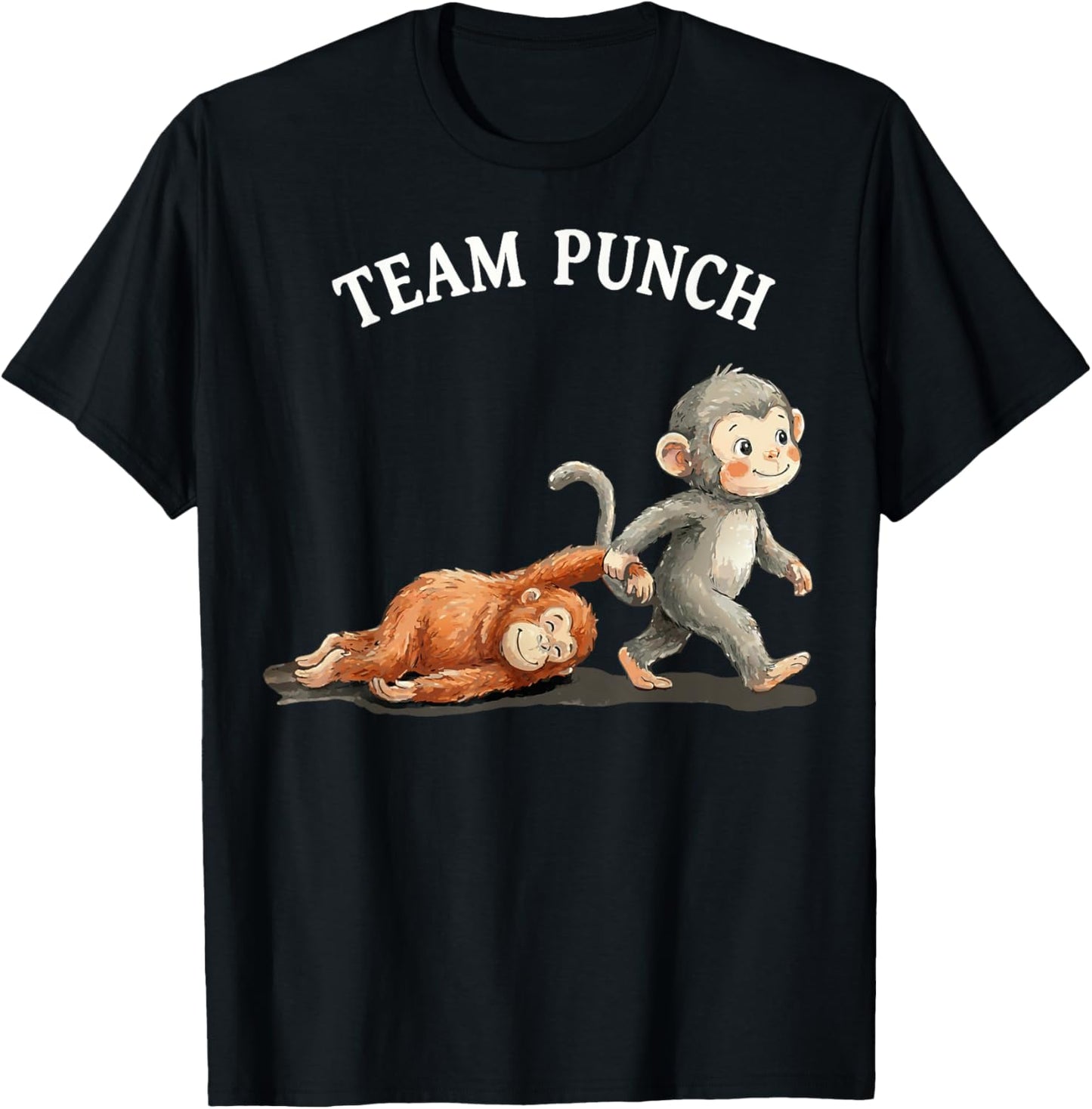 Team Punch Baby Monkey Punch T-Shirt - T-Shirt | Black