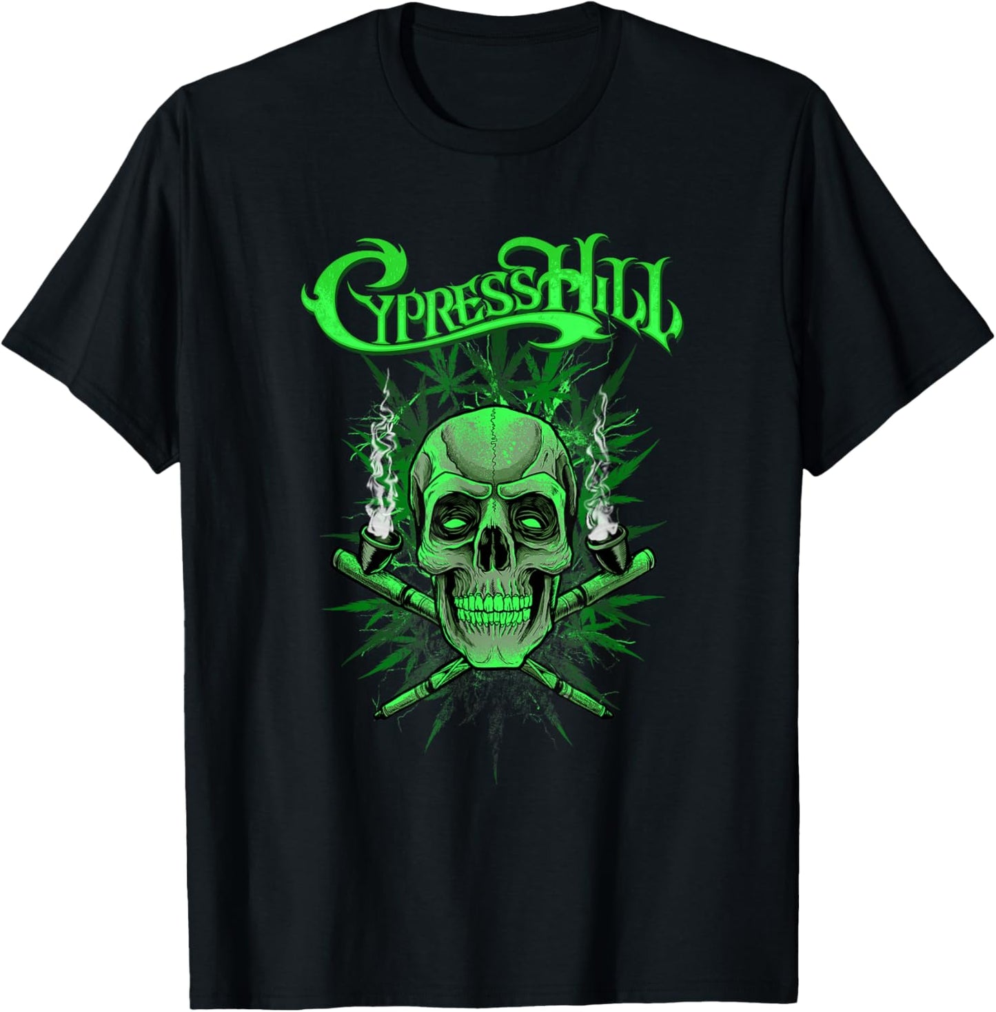 Cypress Hill Green Skull T-Shirt - T-Shirt | Black