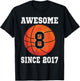 8th Birthday Basketball Lover 8 Years Old Vintage Sports T-Shirt - T-Shirt | Black