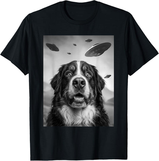 Bernese Mountain UFO Dog T-Shirt - T-Shirt | Black