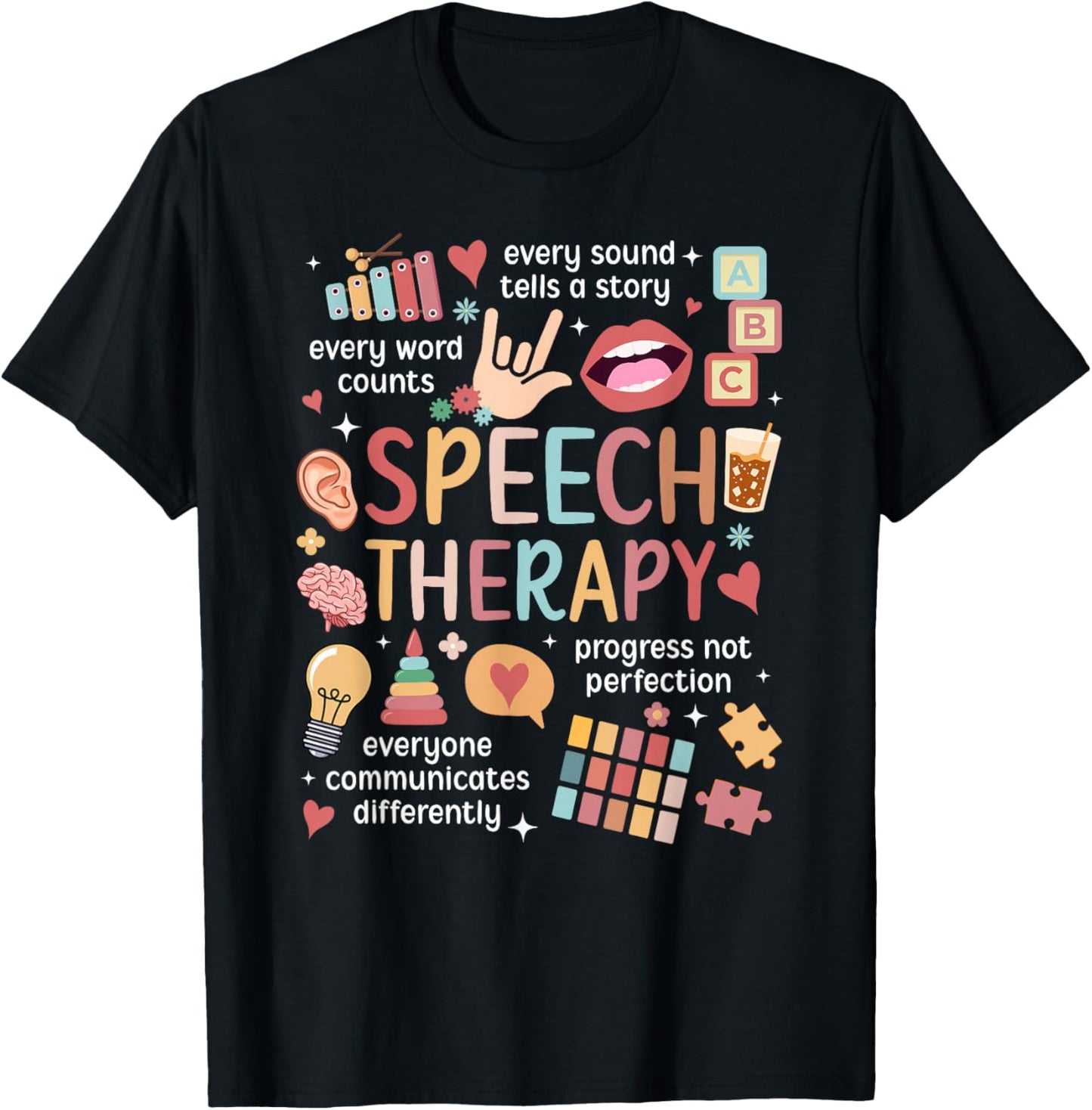 Speech Therapy Speech Language Pathology Assistant SLP T-Shirt - T-Shirt | Black