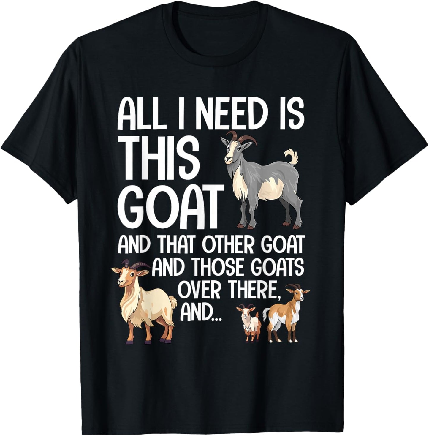 Funny Goat Design Women Kids Boer Pygmy Goat Lover T-Shirt - T-Shirt | Black