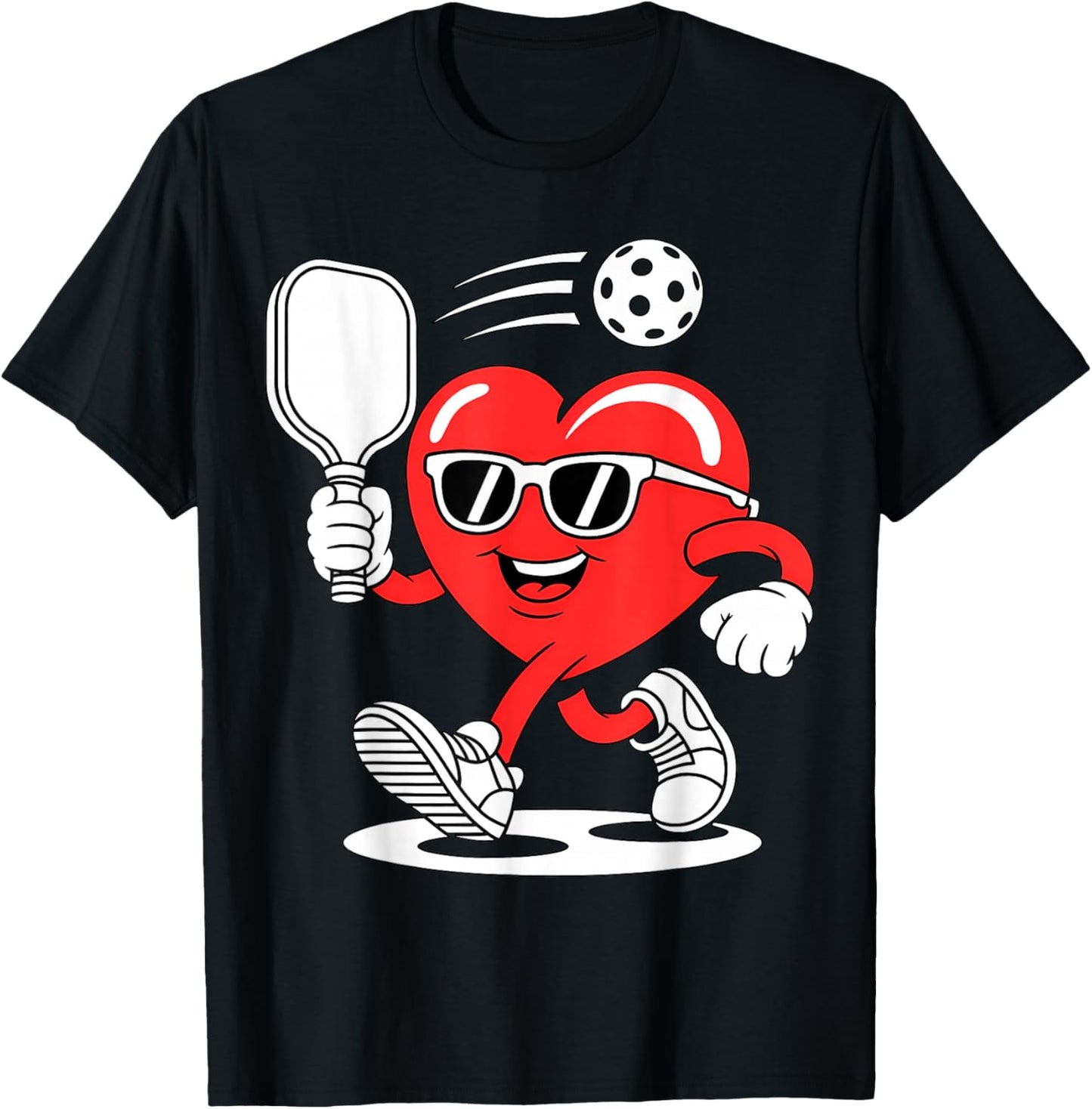 Pickleball Love Valentines Day T-Shirt - T-Shirt | Black