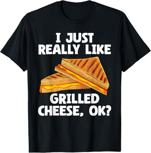 Funny Grilled Cheese Art Women I Love Grilled Cheese T-Shirt - T-Shirt | Black