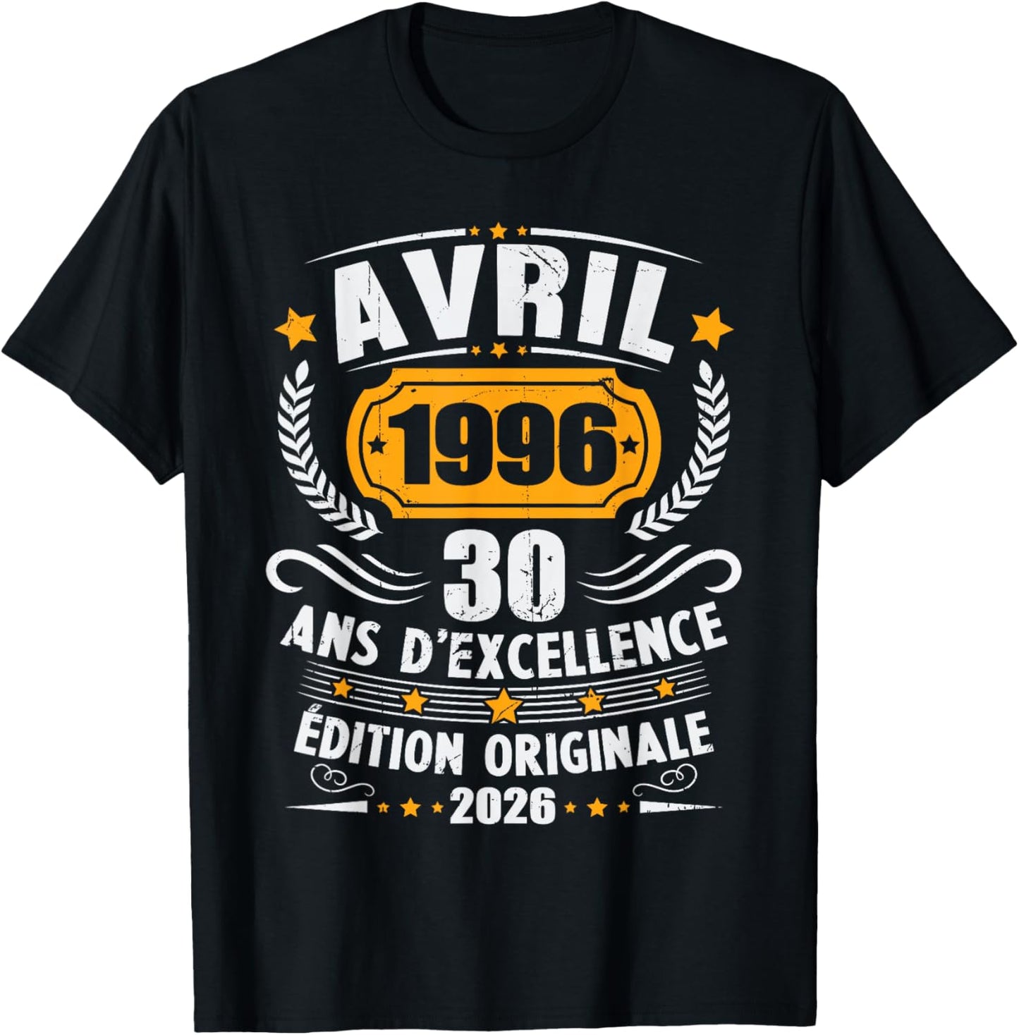 Vintage Avril 1996 Cadeau Anniversaire 30 Ans Hommes Femmes T-Shirt - T-Shirt | Black