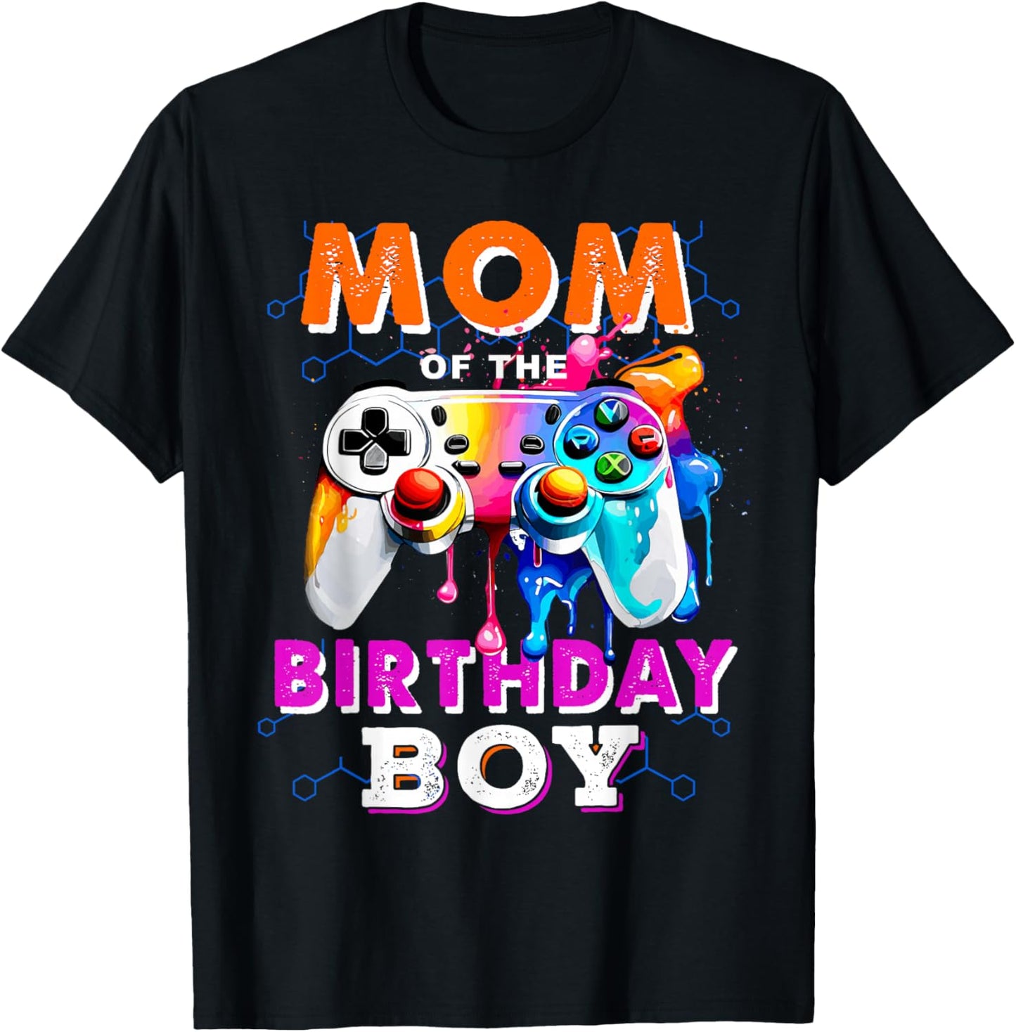 Mom of The Birthday Boy Video Game Gaming Birthday Party T-Shirt - T-Shirt | Black