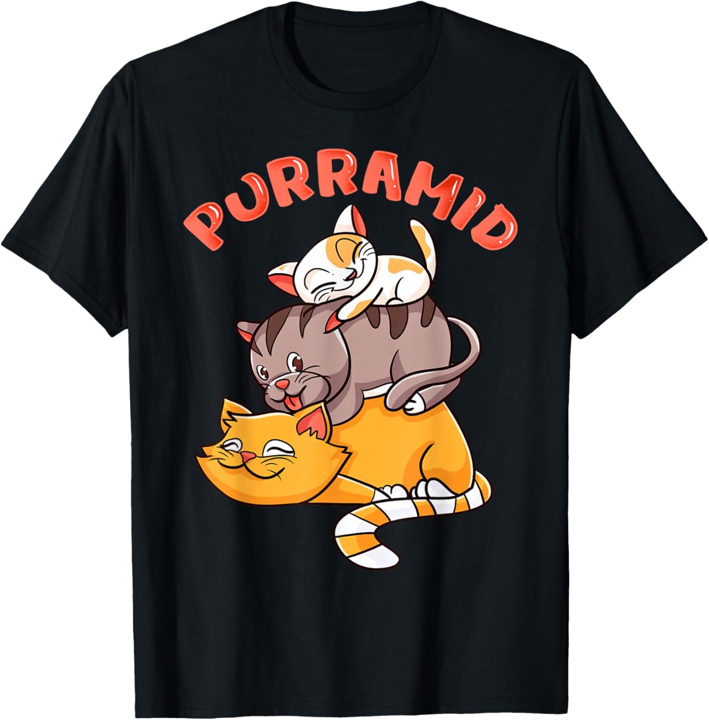 Cute Cat Lover Three Cats Makes A Purr amid Funny Cat T-Shirt - T-Shirt | Black