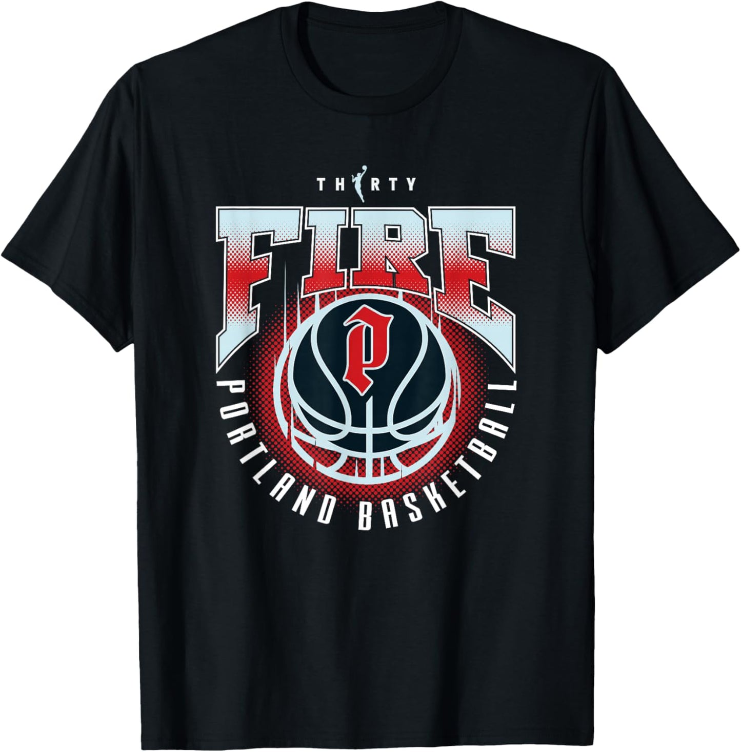 WNBA 30th Anniversary Triple Stack Portland Fire T-Shirt - T-Shirt | Black