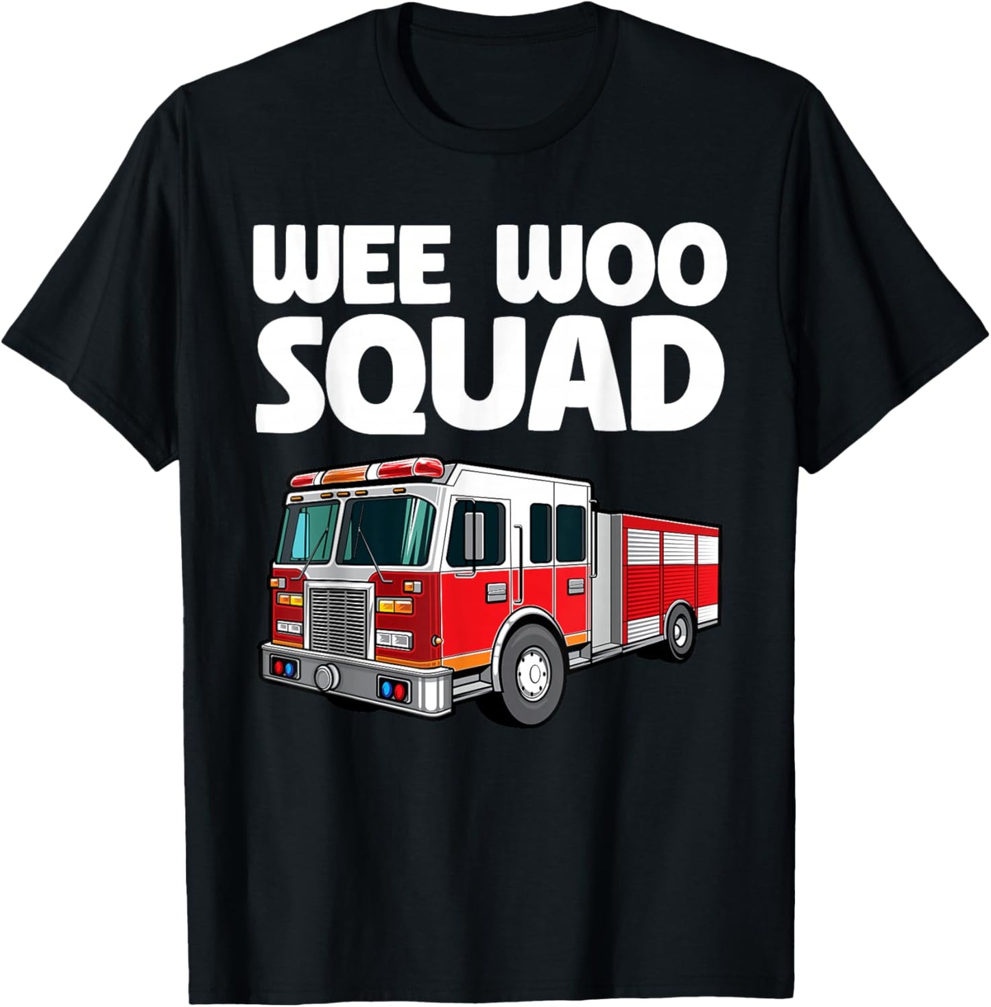 Funny Firefighter Art Women Kids Fire Truck Fireman T-Shirt - T-Shirt | Black