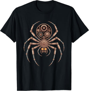 Steampunk Spider with Mechanical Gear Core T-Shirt - T-Shirt | Black