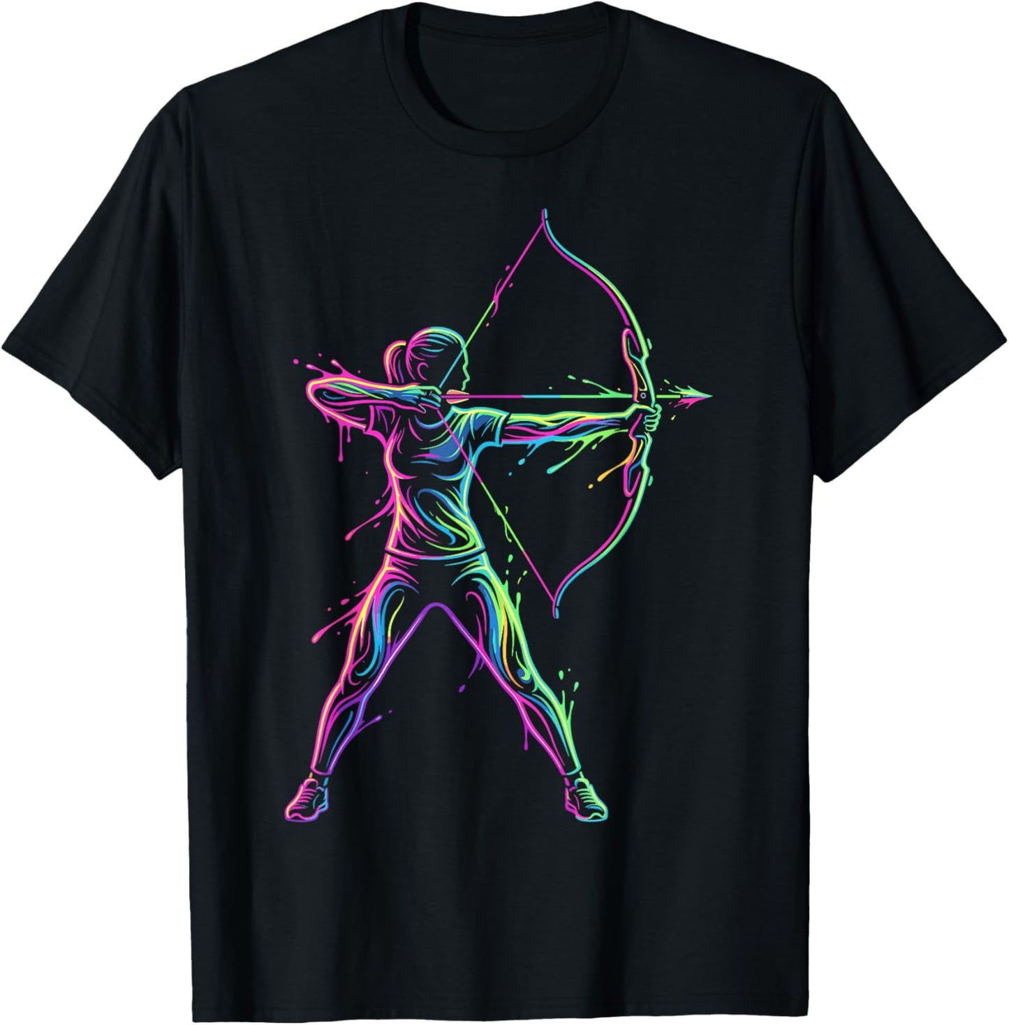 Archery Player Woman Child and Girl T-Shirt - T-Shirt | Black