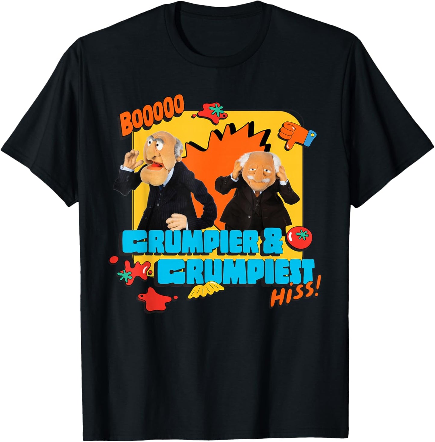 Disney The Muppets Statler and Waldorf Grumpier & Grumpiest T-Shirt - T-Shirt | Black