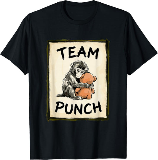 Cute Baby Monkey Team Punch T-Shirt - T-Shirt | Black