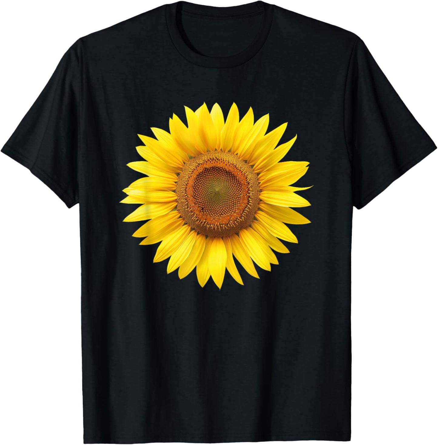Yellow Sunflower Floral Flower T-Shirt - T-Shirt | Black