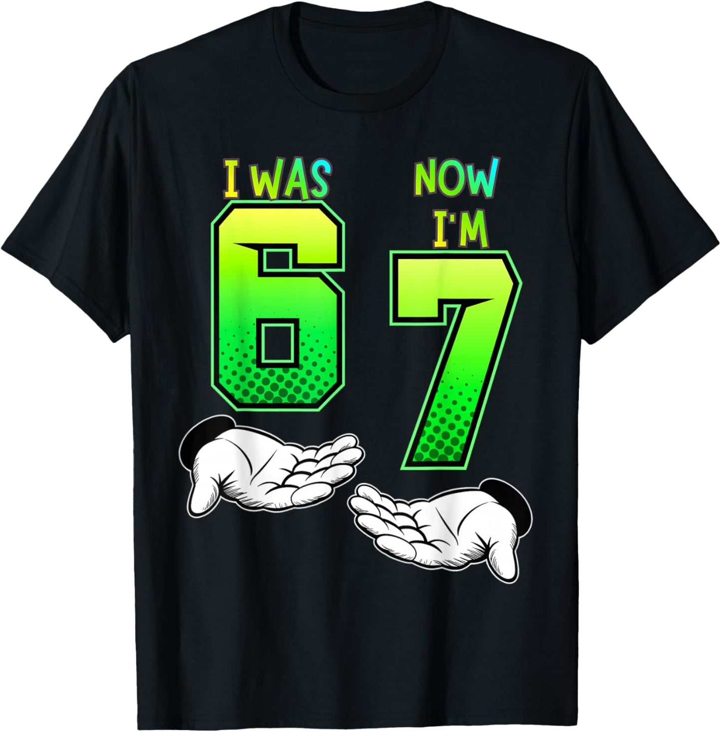 I Was 6 Now I'm 7 Birthday Shirt for Kids 7th Birthday T-Shirt - T-Shirt | Black