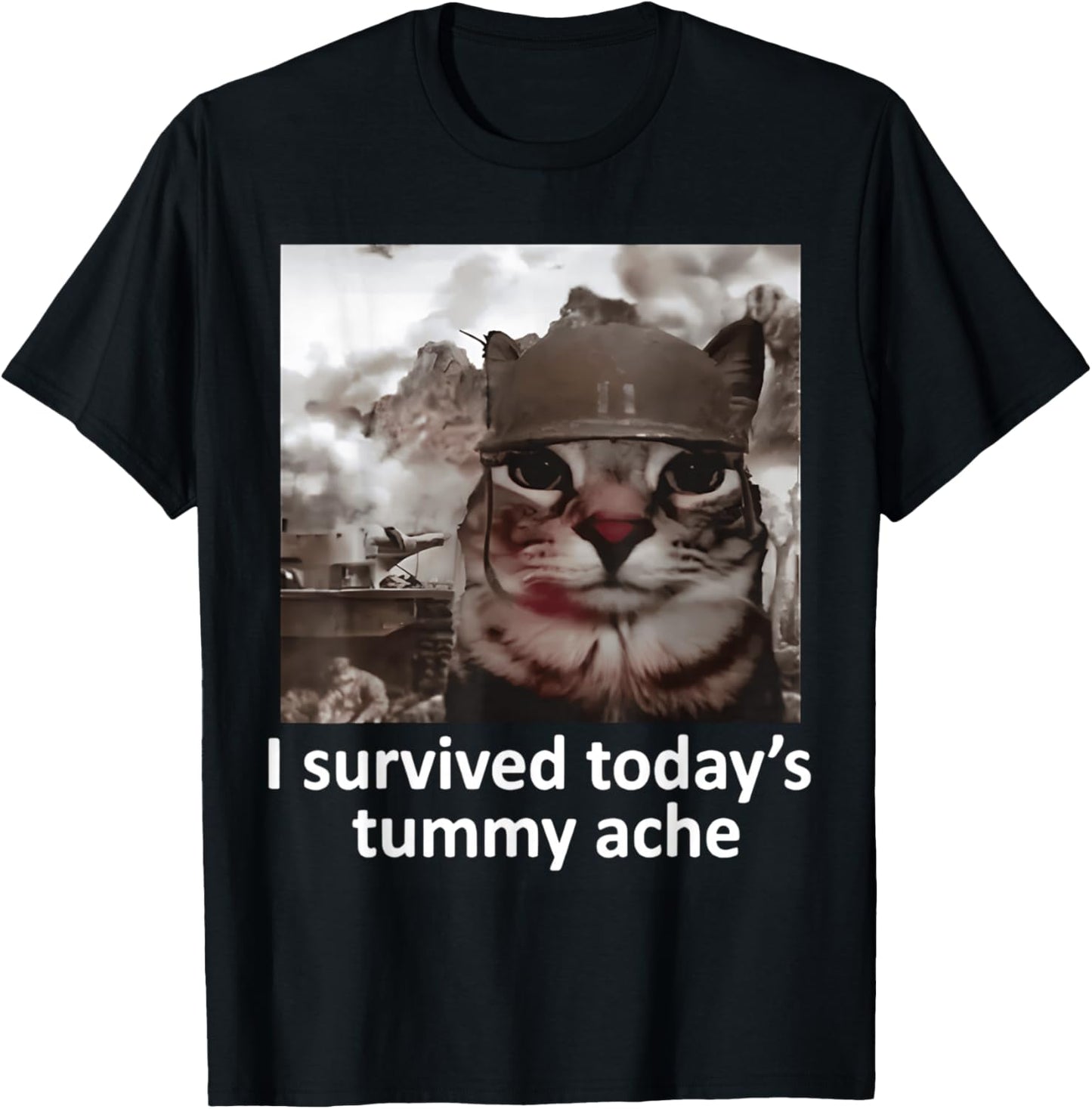 I Survived Today's Tummy Ache T-Shirt - T-Shirt | Black