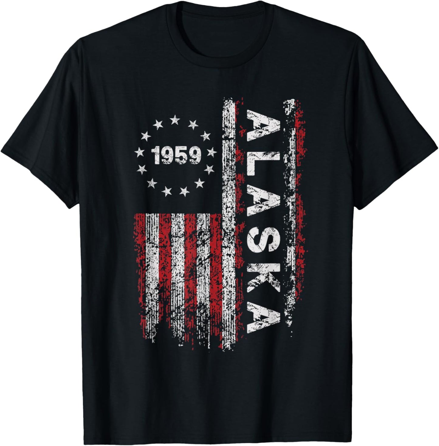 Alaska State US Flag Vintage Women Youth T-Shirt - T-Shirt | Black