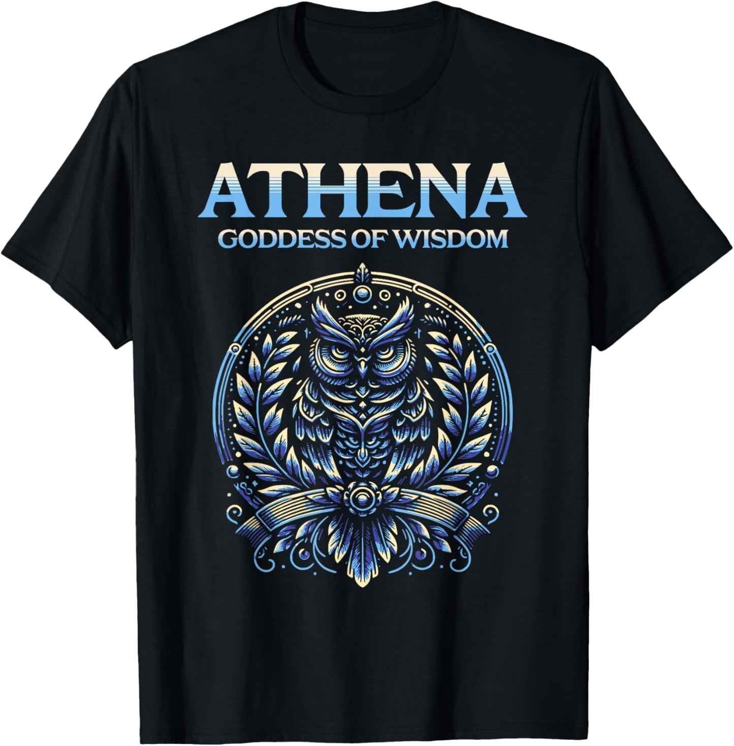 Athena Goddess of Wisdom Athenian Owl T-Shirt - T-Shirt | Black